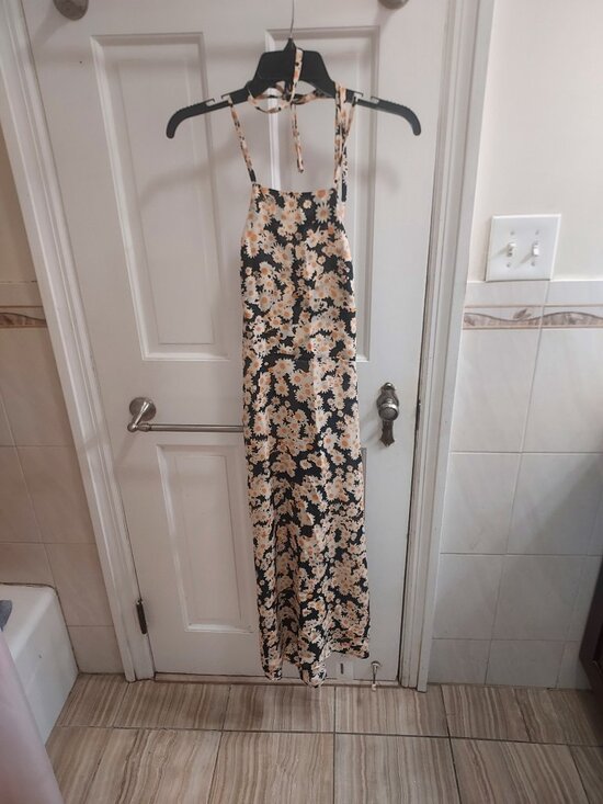 Realisation Par Dresses & Skirts - Realisation Par The Jeet Silk Flower Power Halter Dress